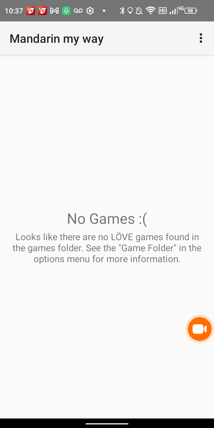 picture of No Game screen